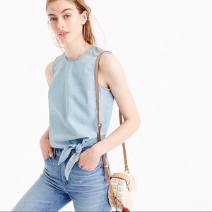 J Crew Side Tie Chambray Tank NWT